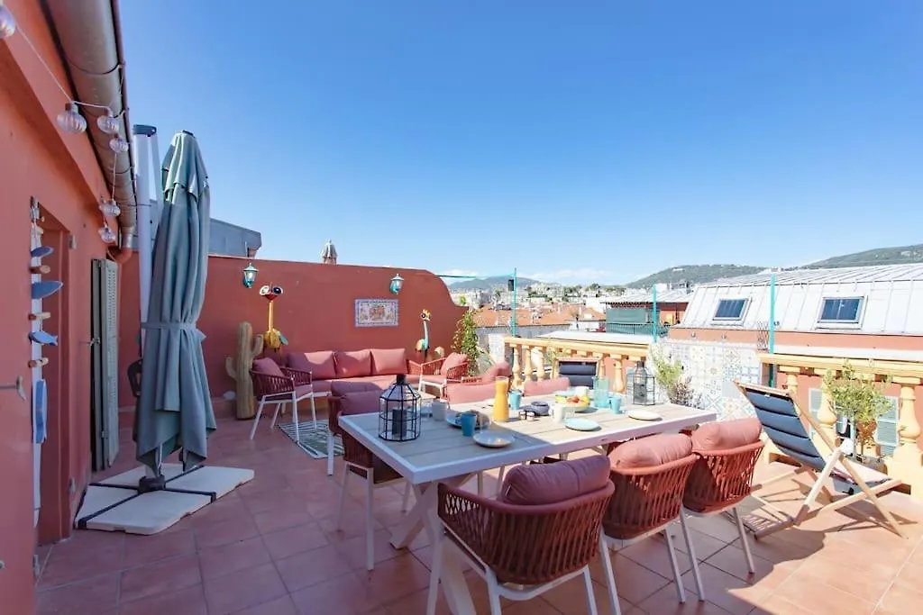 #48 Suite Jean Top Floor Terrace 5Min Walk Sea Ac Nice Apartment